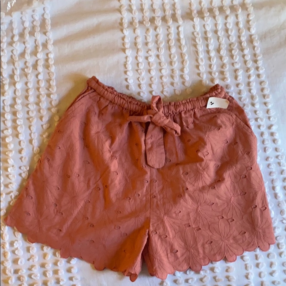 Innika Choo Scalloped High Waisted Eyelet Shorts - Picture 3 of 10